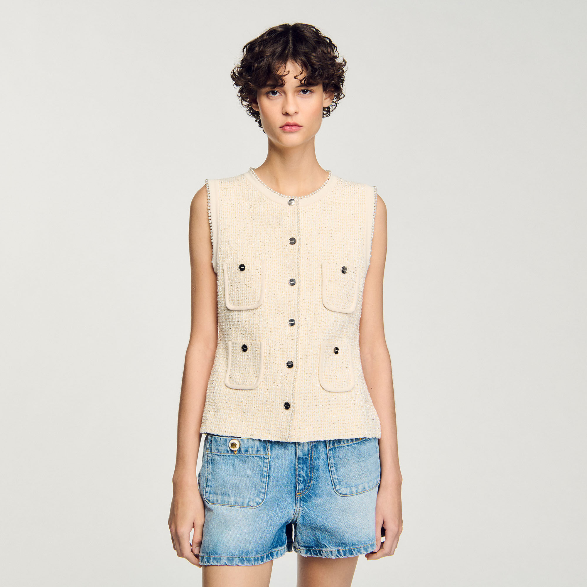 Cardigan in tweed fantasia
