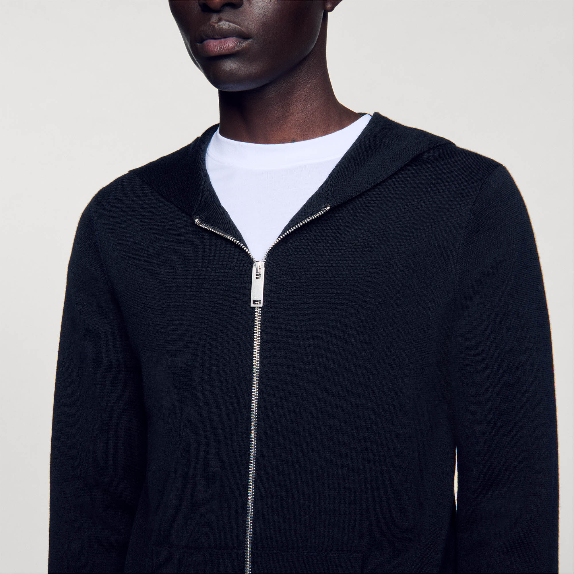 Gilet con zip e cappuccio