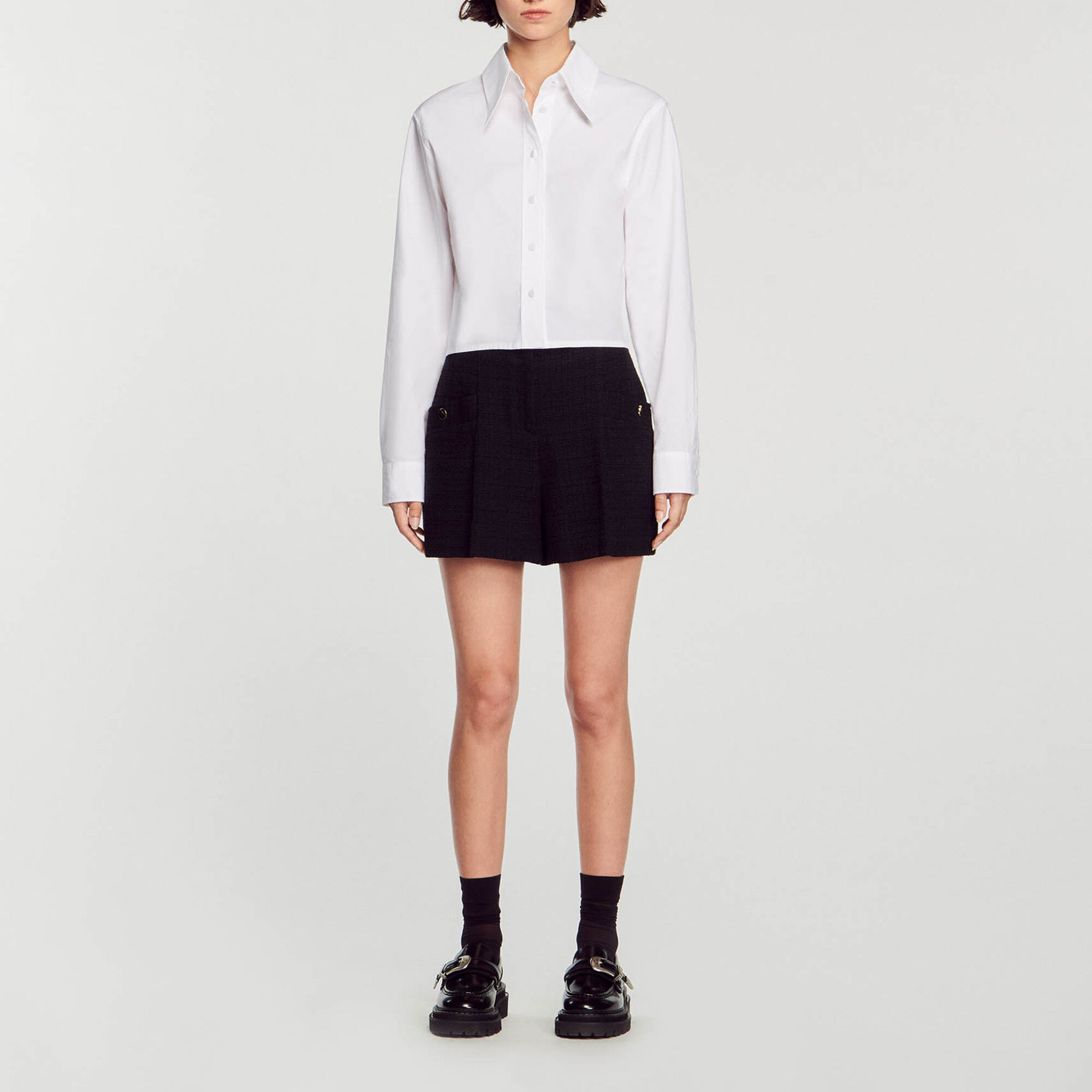Short a vita alta in tweed
