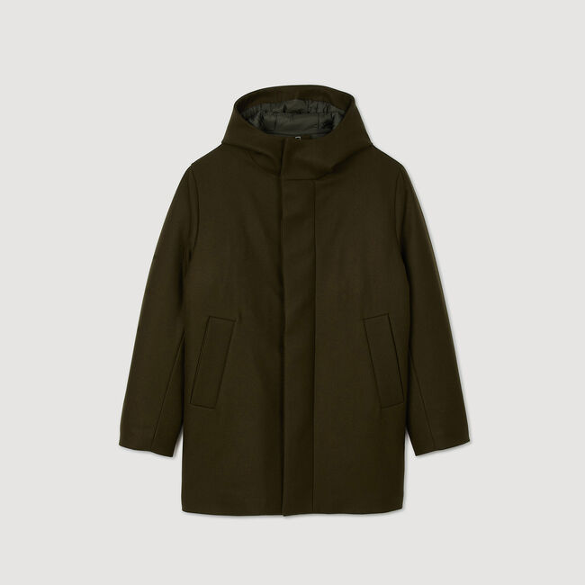 Parka in lana con cappuccio