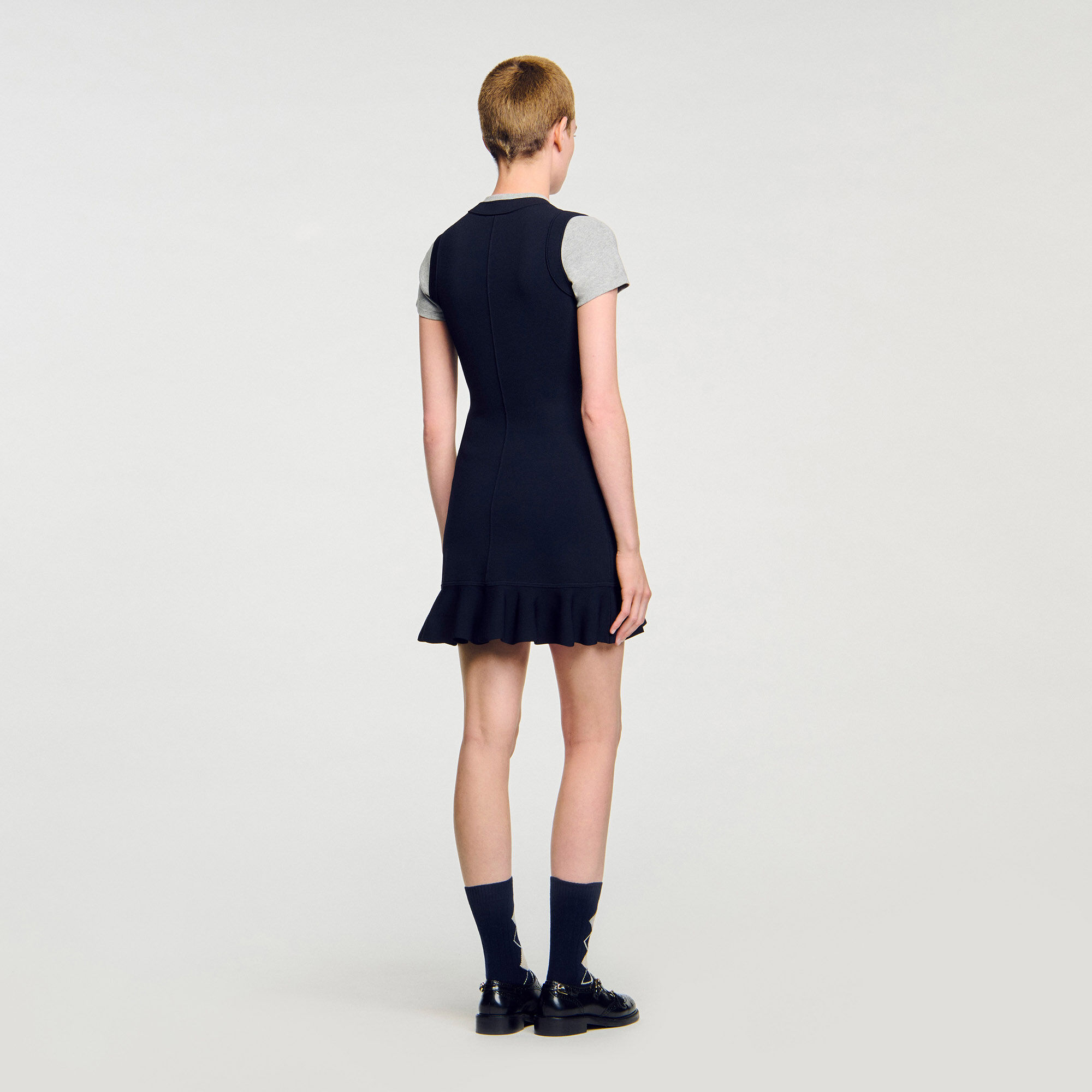 Abito corto in maglia 2 in 1