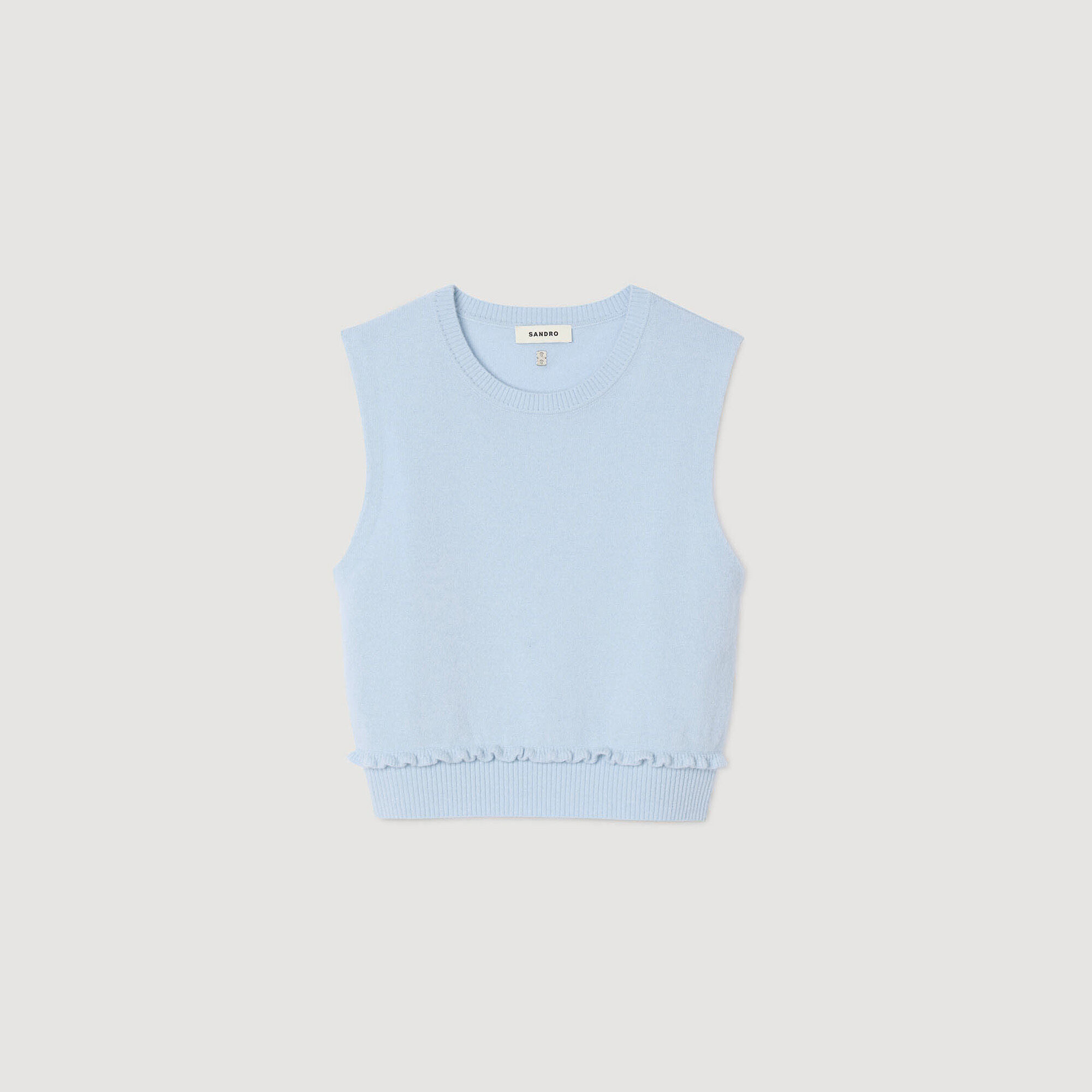 Maglione corto con volant