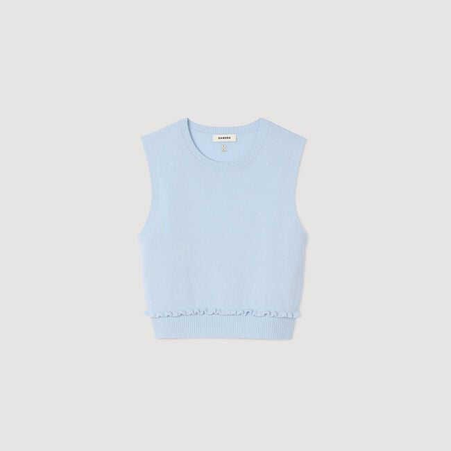 Maglione corto con volant