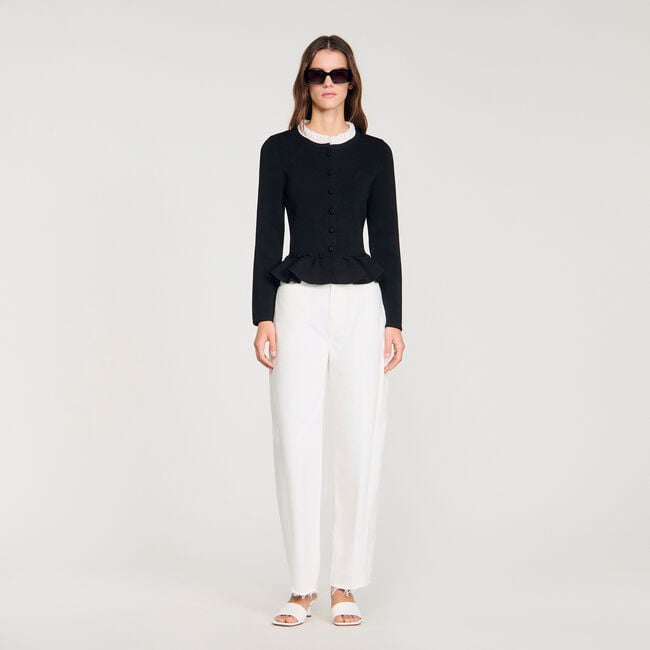 Cardigan con colletto vittoriano