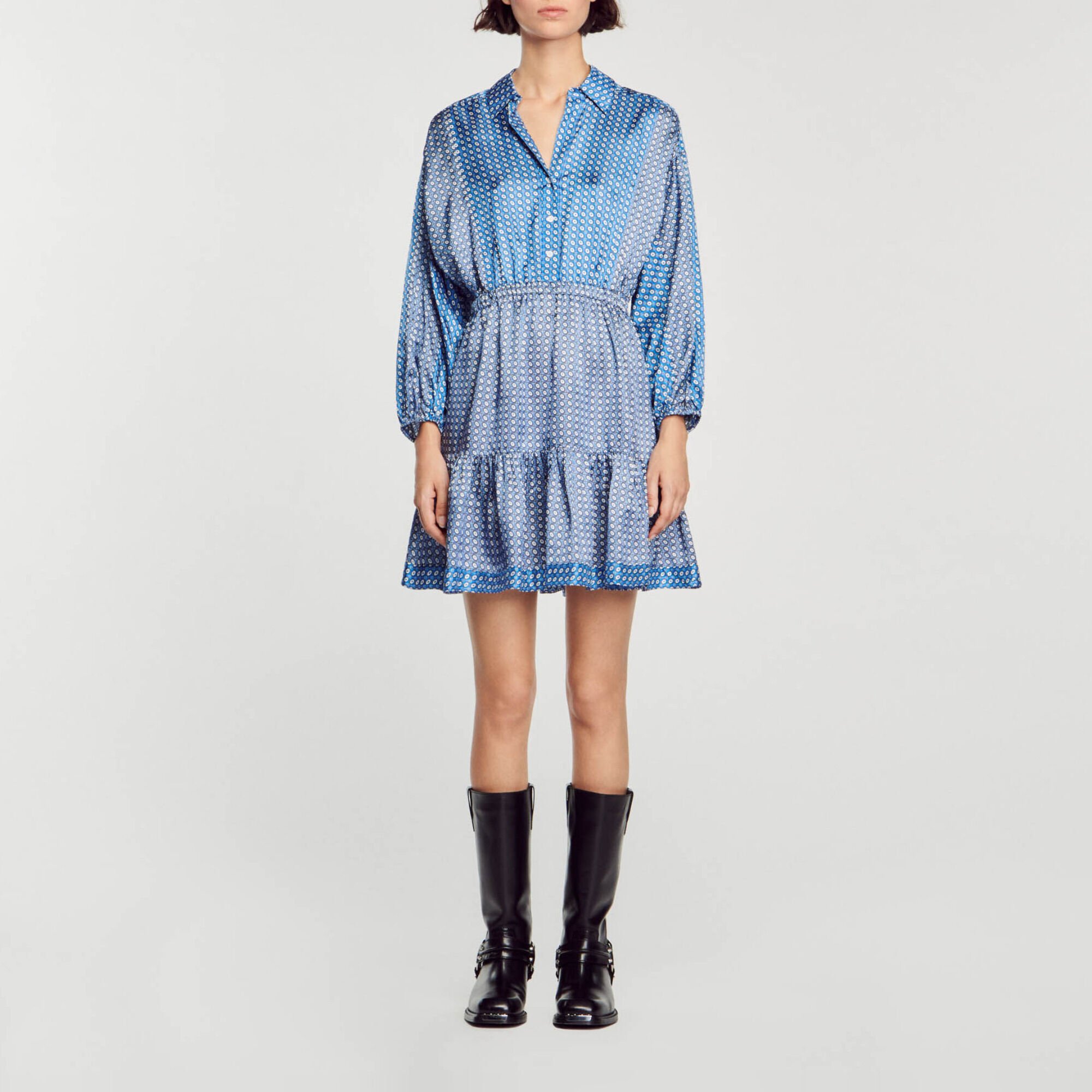 Abito corto con stampa cravatta