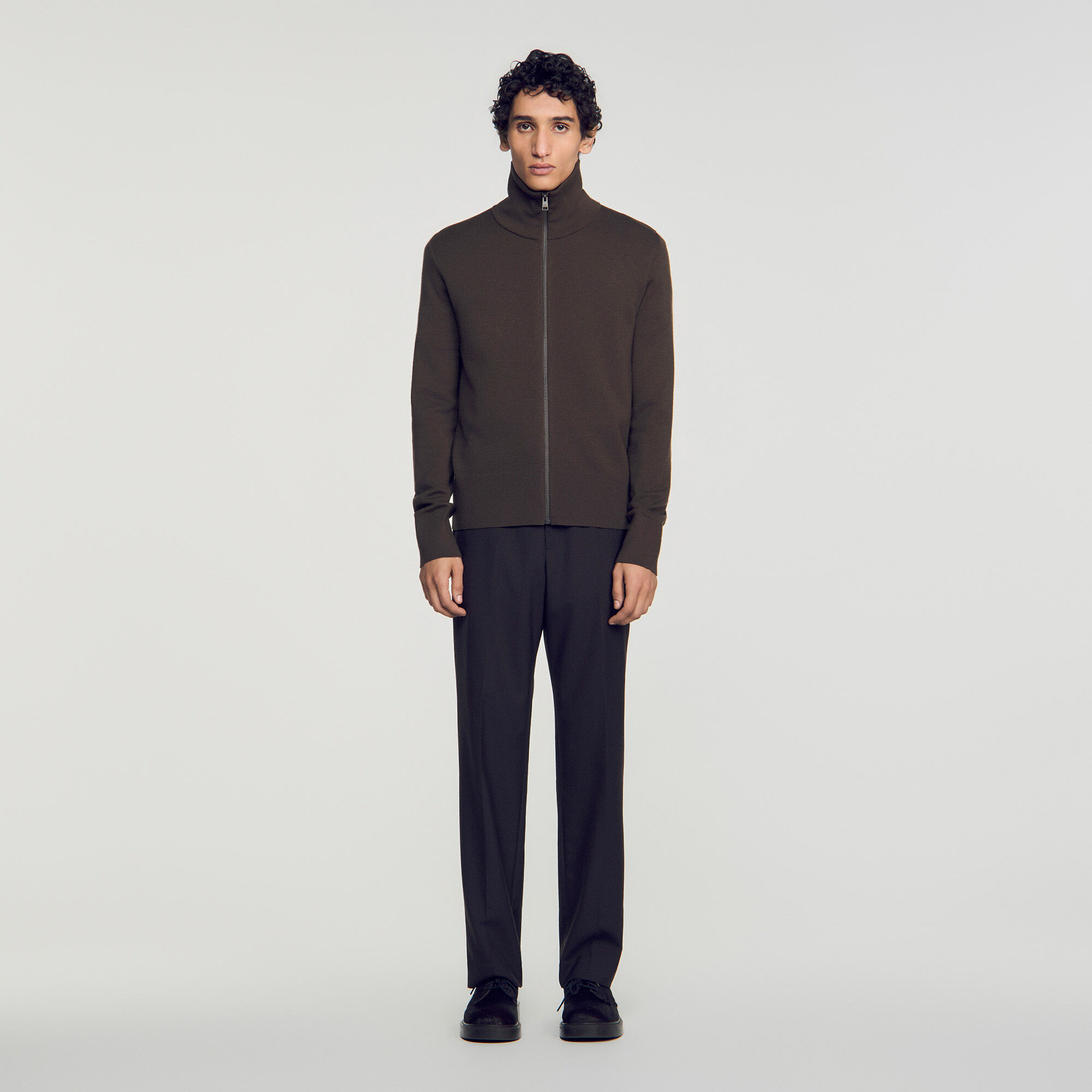 Cardigan con zip in lana - Uomo | Sandro