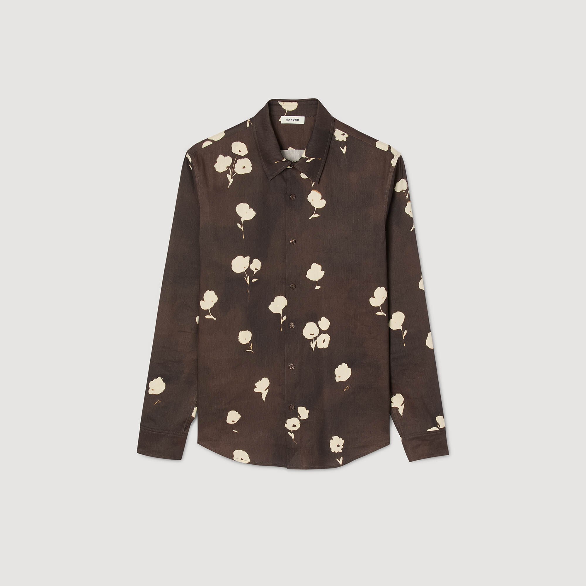 Camicia in lino con stampa a fiori