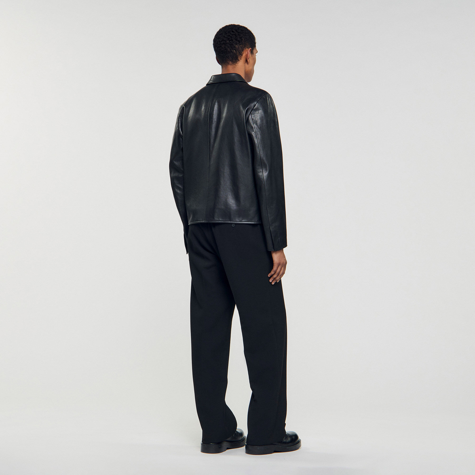 Giubbotto in pelle con zip
