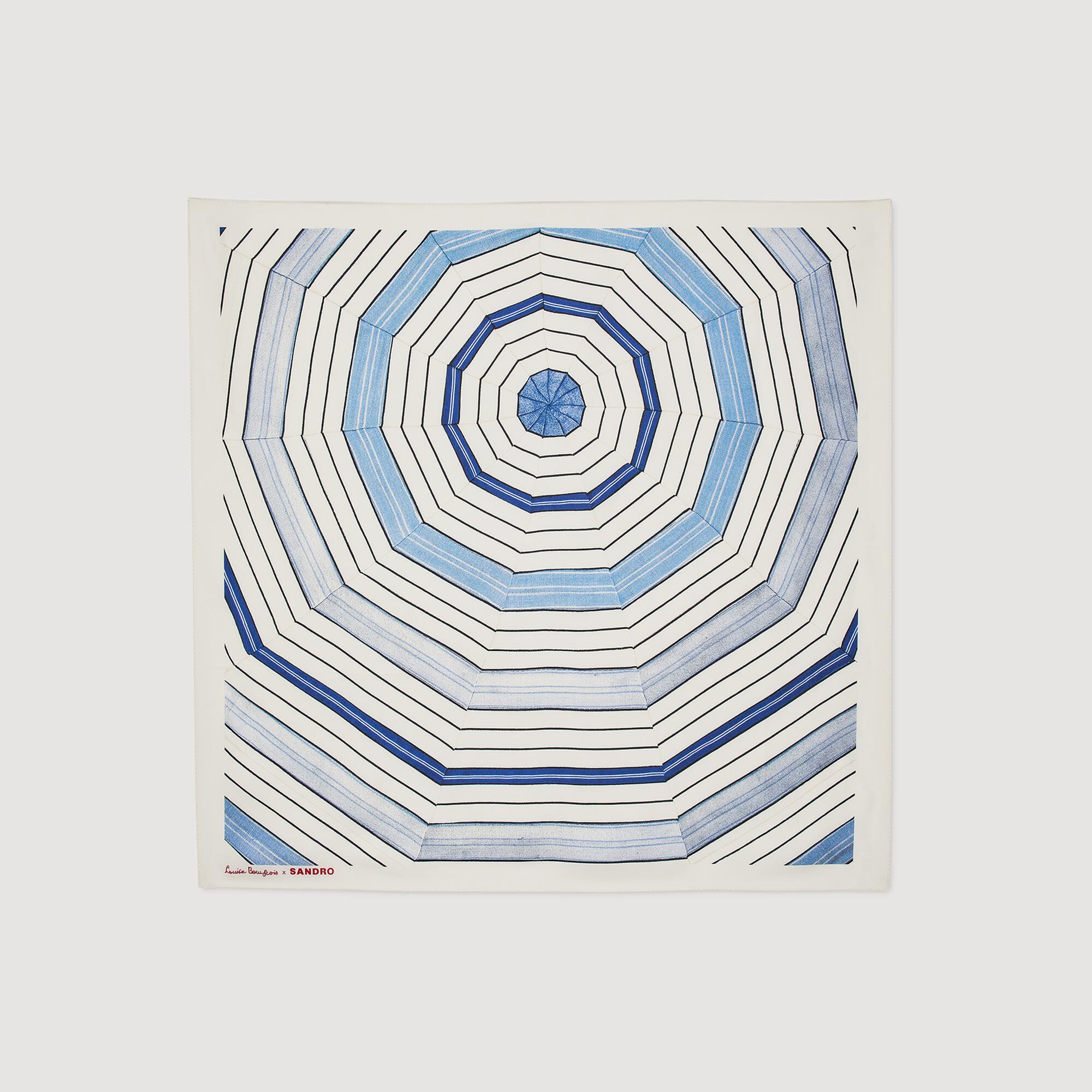 Foulard in seta con stampa a righe