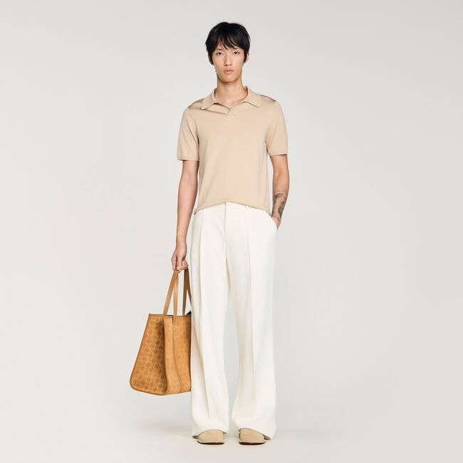 Polo scollo V a maniche corte