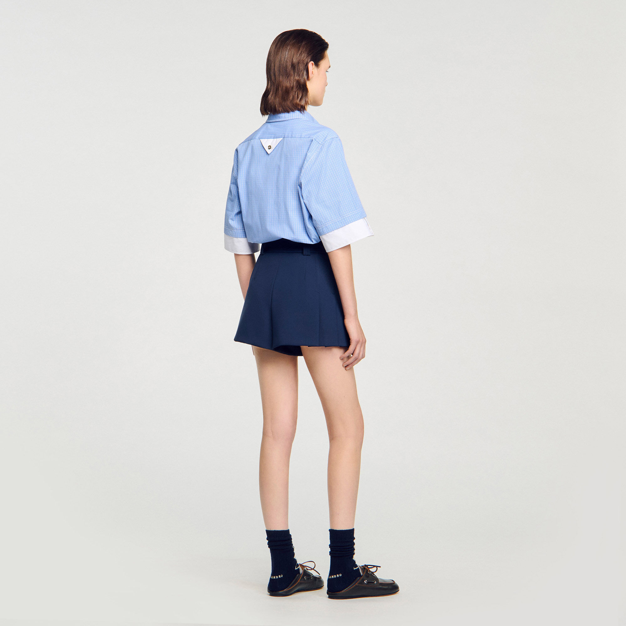 Short sartoriale plissettato