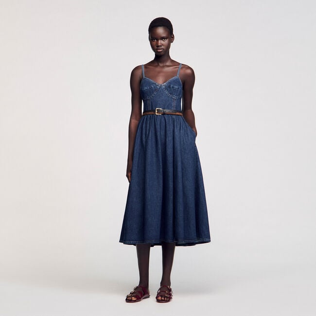 Abito midi in denim