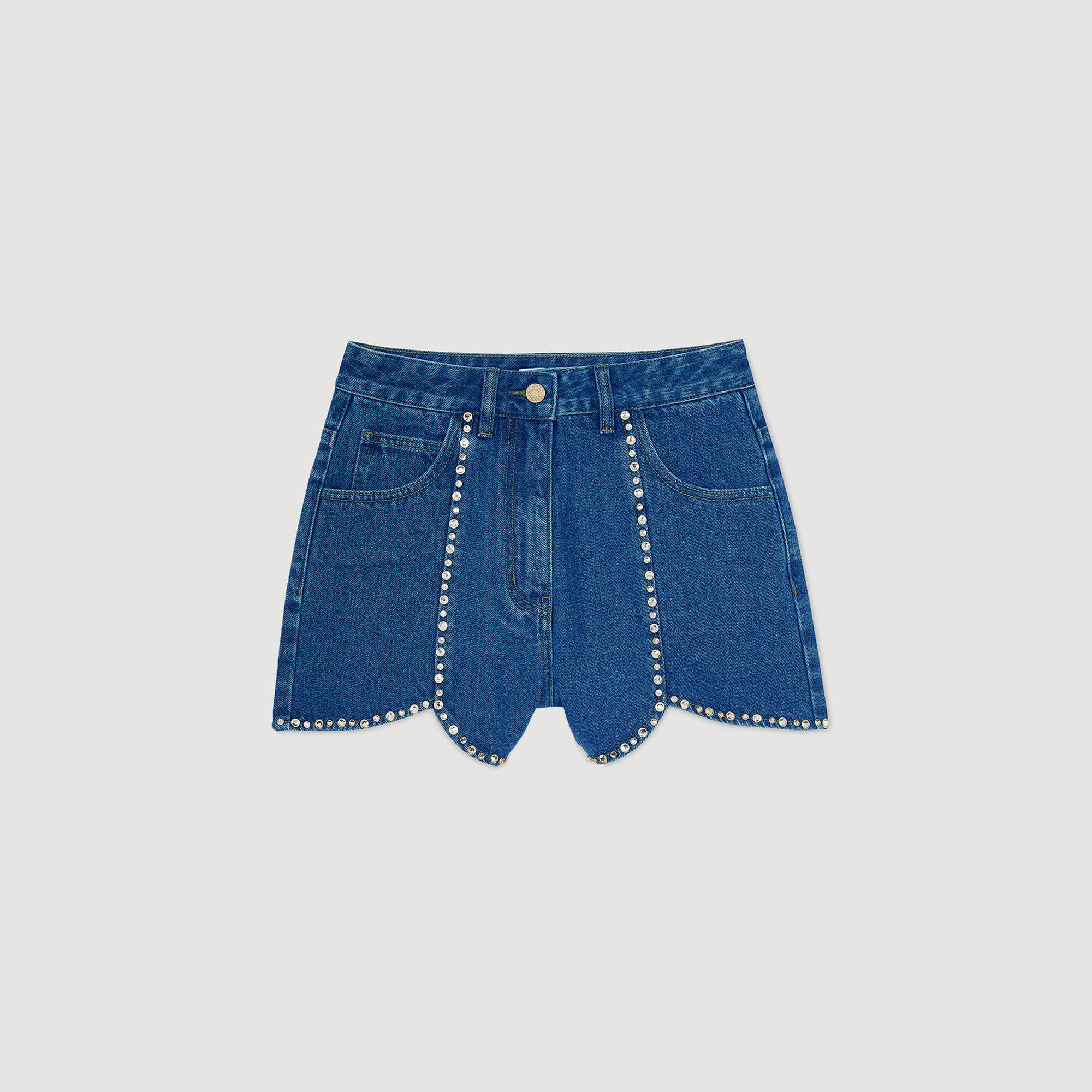 Shorts in denim glitterati