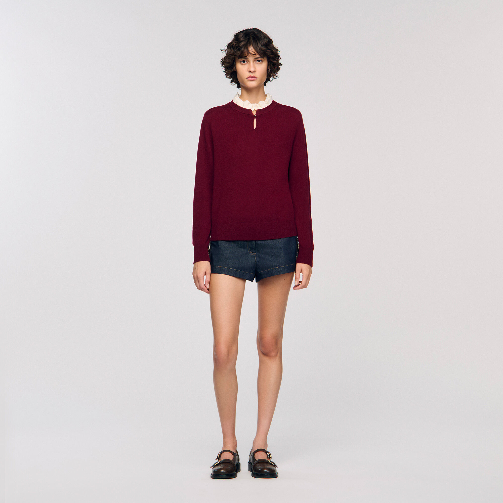 Maglione con collo arricciato