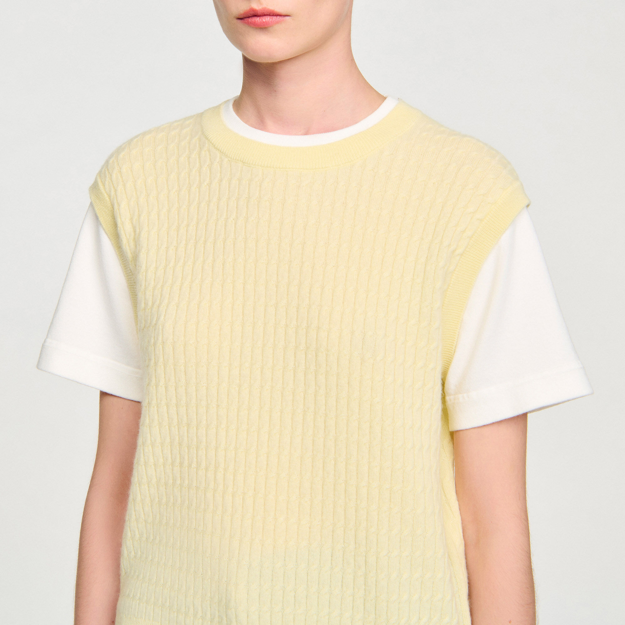 Maglione in maglia bimateriale