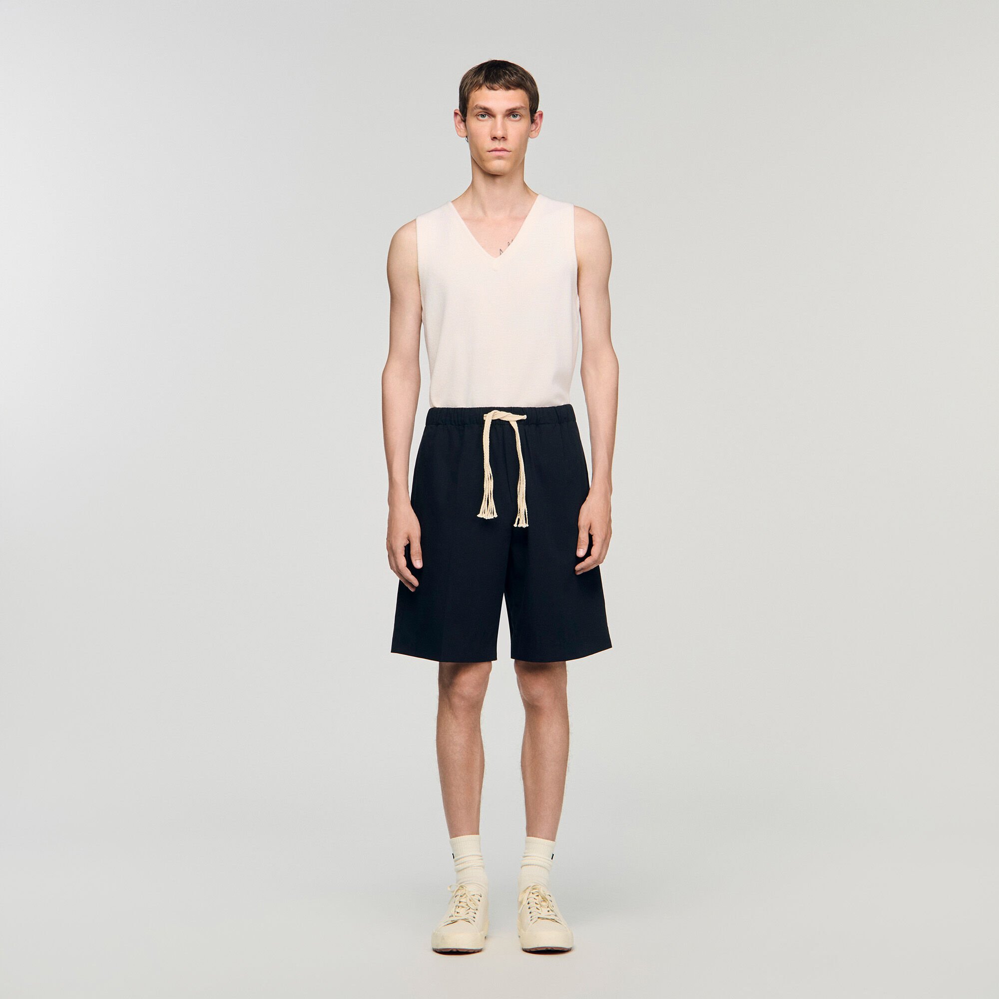 Shorts in cotone con vita elasticizzata
