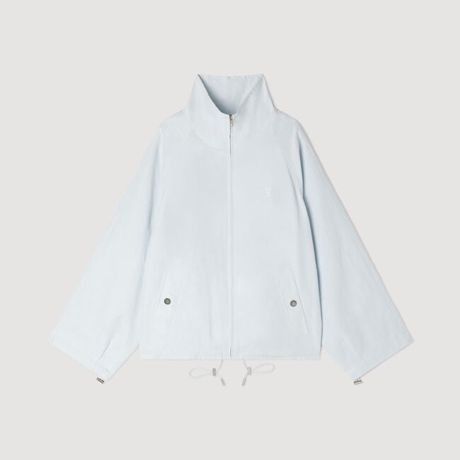 Giacca oversize collo alto ricamato