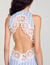 Abito lungo a righe con pizzo