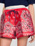 Shorts con stampa a bandana