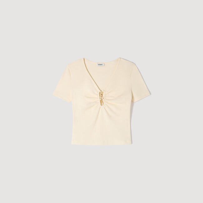 T-shirt corta con gioiello