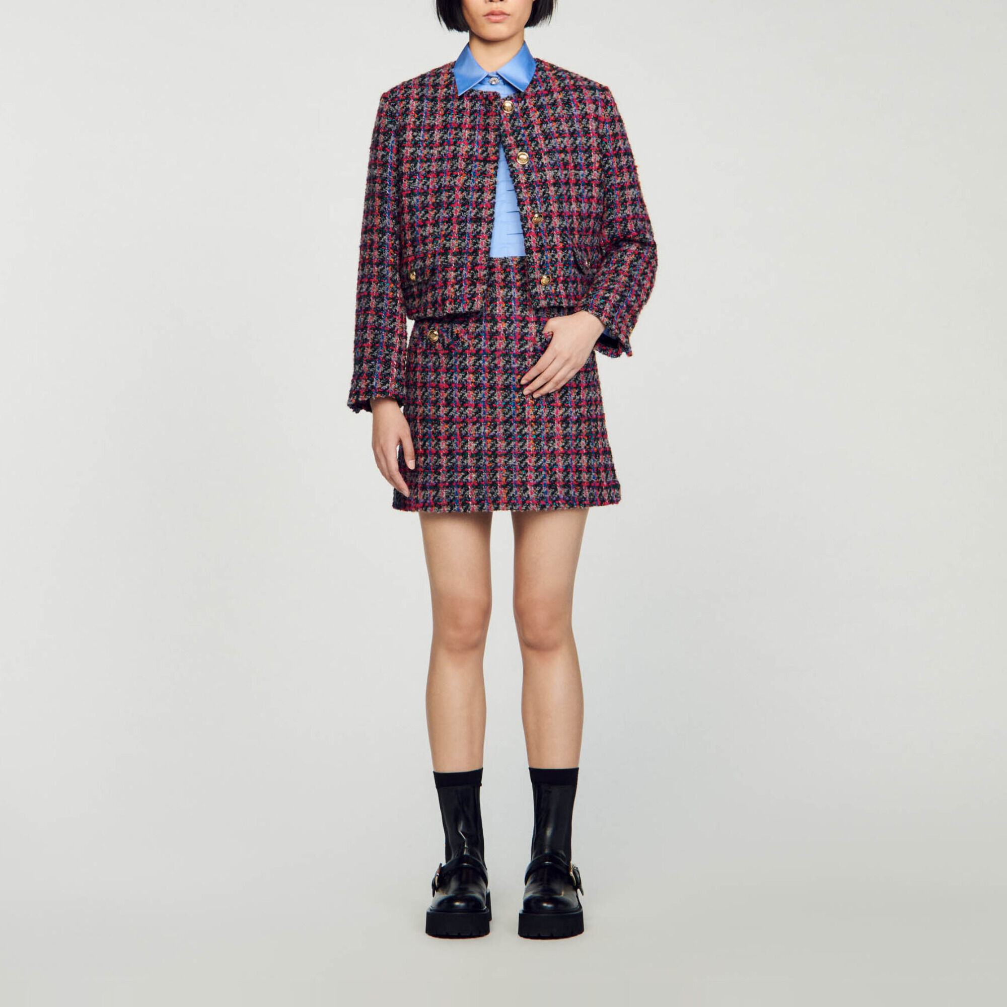 Gonna corta in tweed