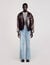 Giubbotto in pelle oversize
