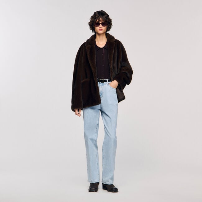 Cappotto giacca in ecopelliccia