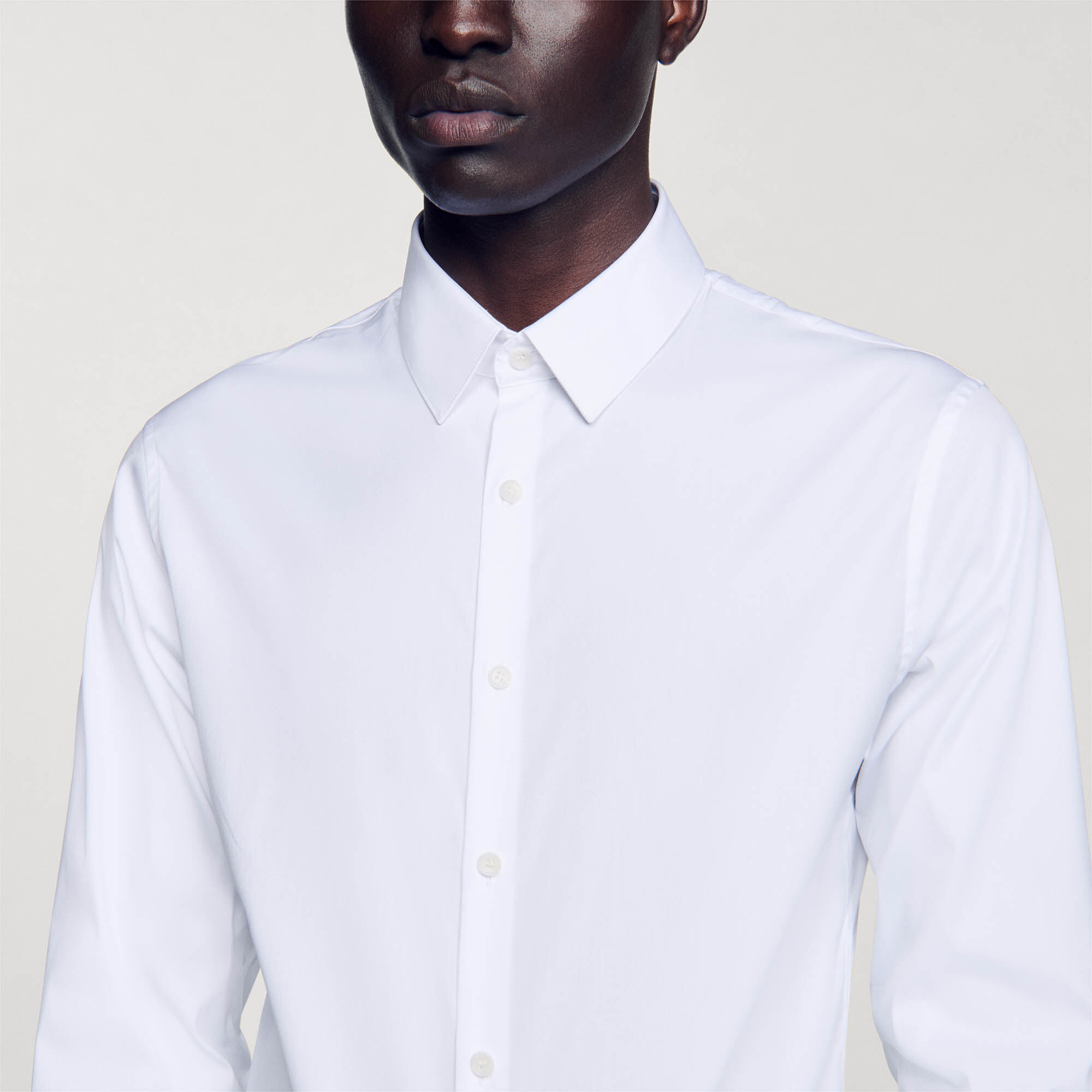 Camicia aderente in cotone stretch