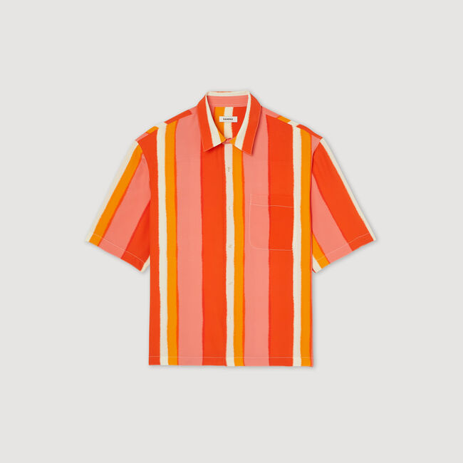 Camicia fluida a righe a maniche corte