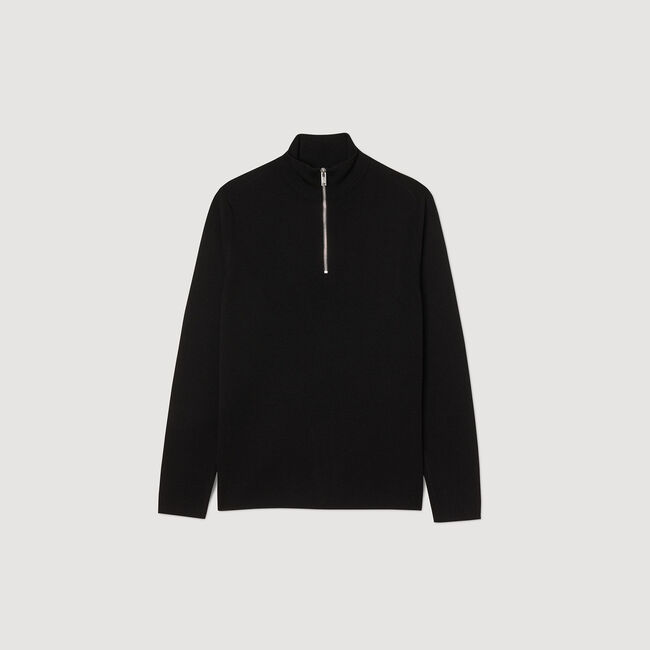 Maglia in lana con collo con zip
