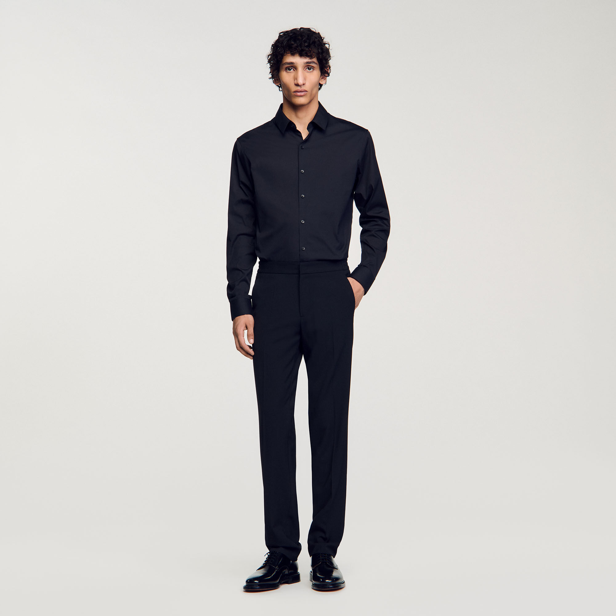 Camicia aderente in cotone stretch