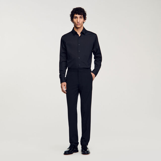 Camicia aderente in cotone stretch