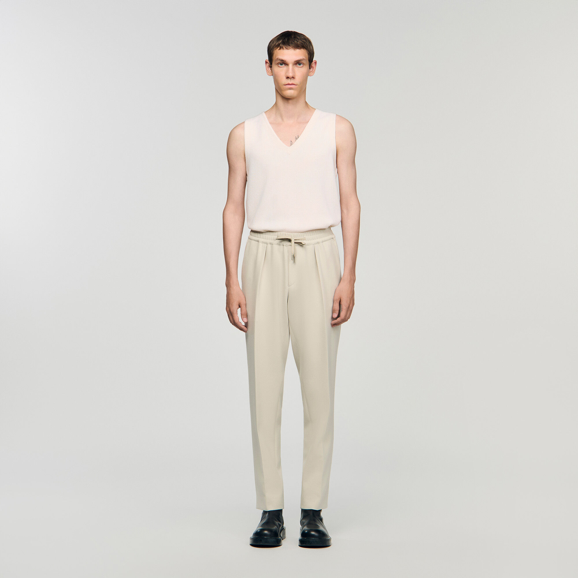 Pantaloni dritti elasticizzati