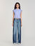 T-shirt a righe con punto smock