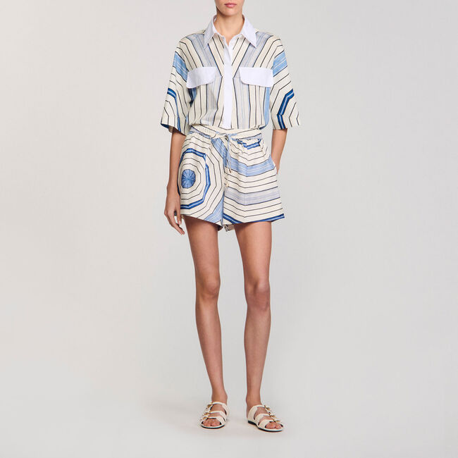 Shorts con stampa a spirali