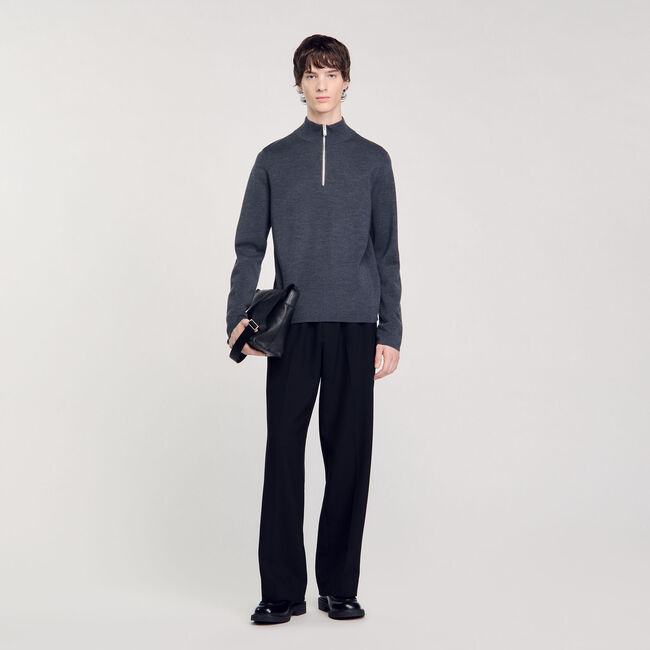 Maglia in lana con collo con zip
