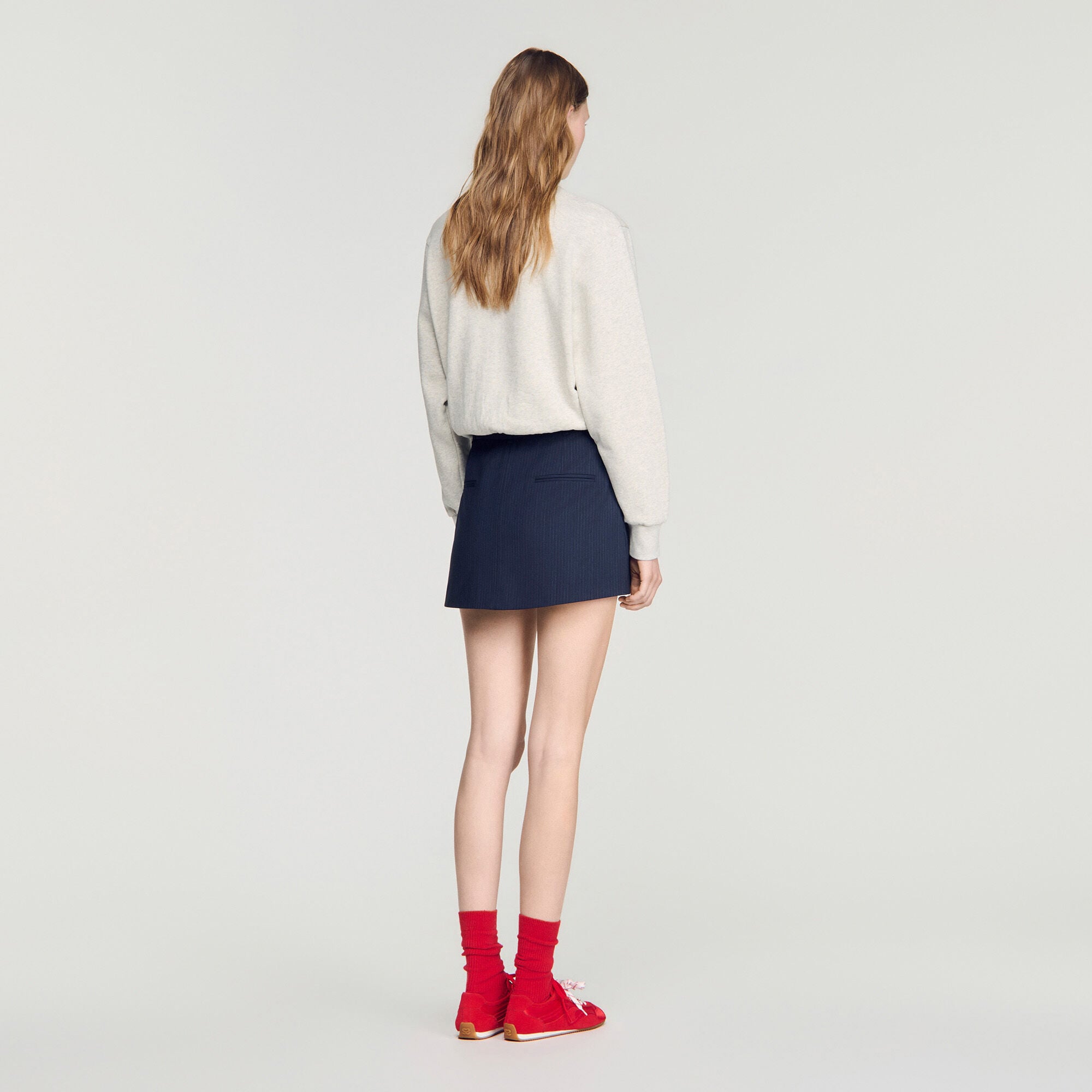 Skorts a righe in lana