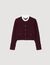 Cardigan in maglia con collo arricciato