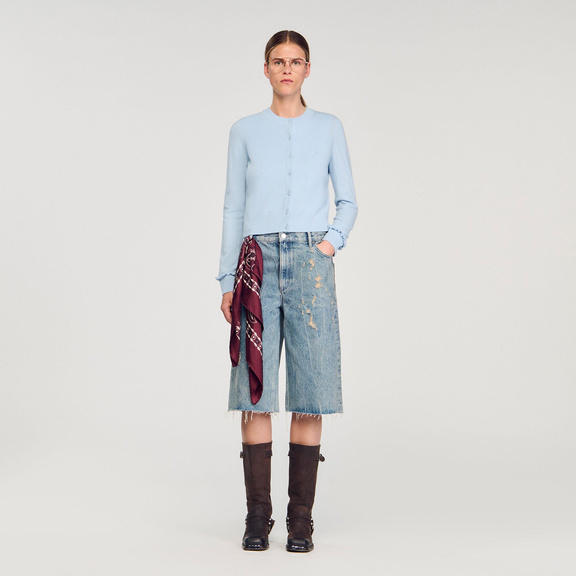 Cardigan con volant