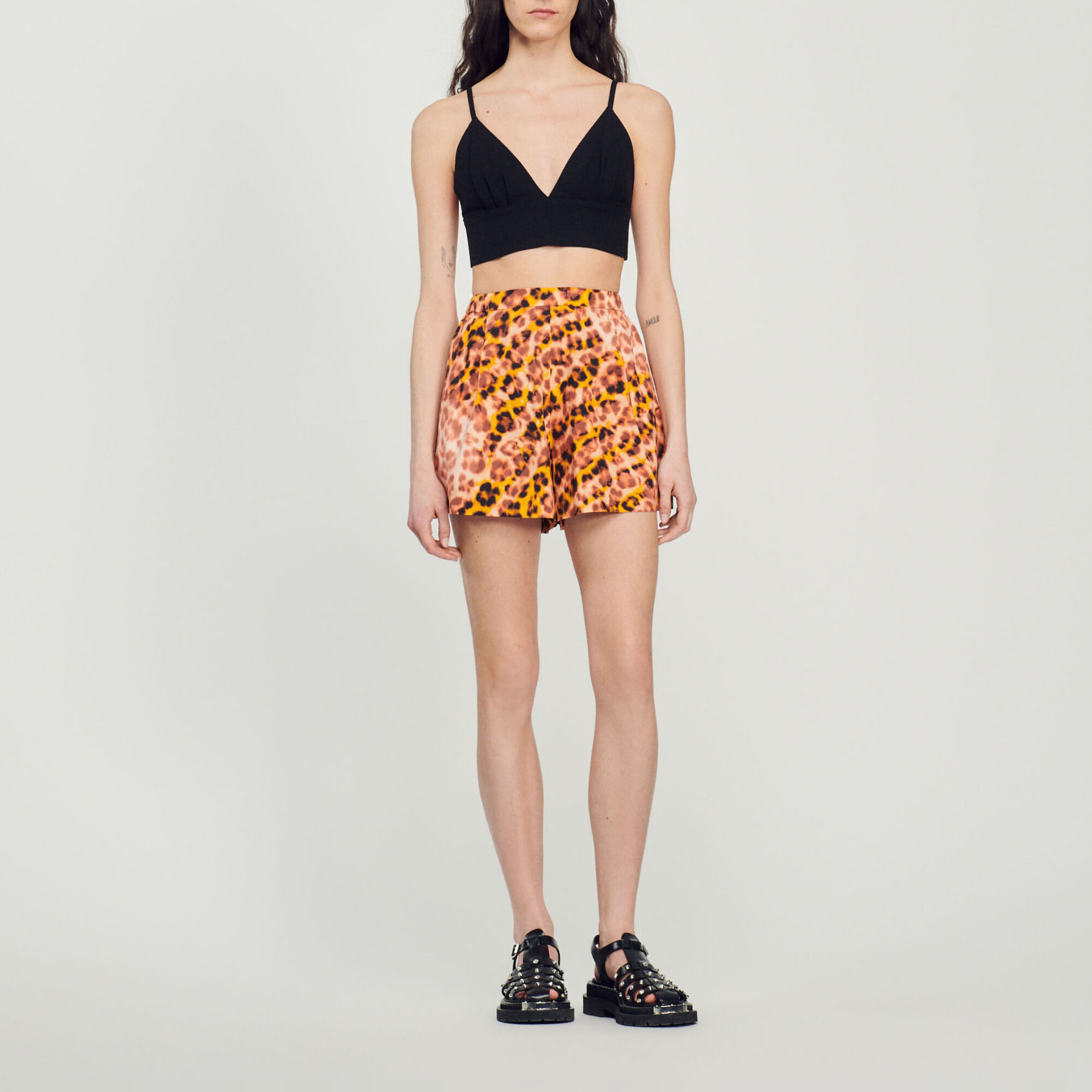 Short con stampa leopardata
