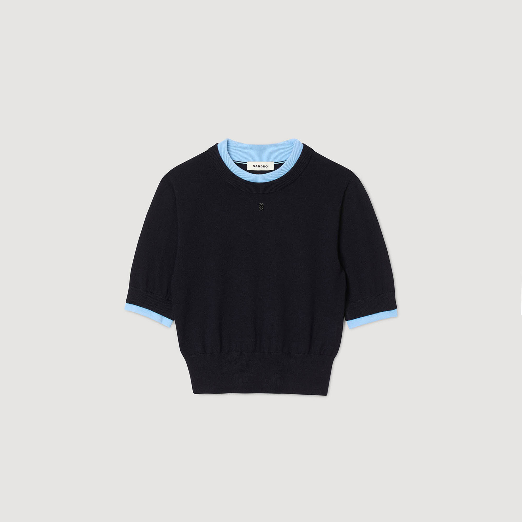 Maglione corto bicolore