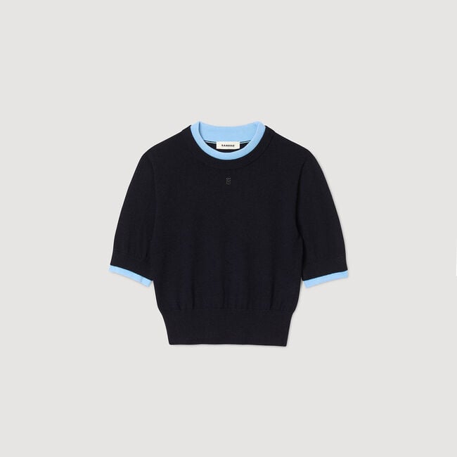 Maglione corto bicolore