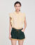 Top Collo camicia con dettagli in pizzo