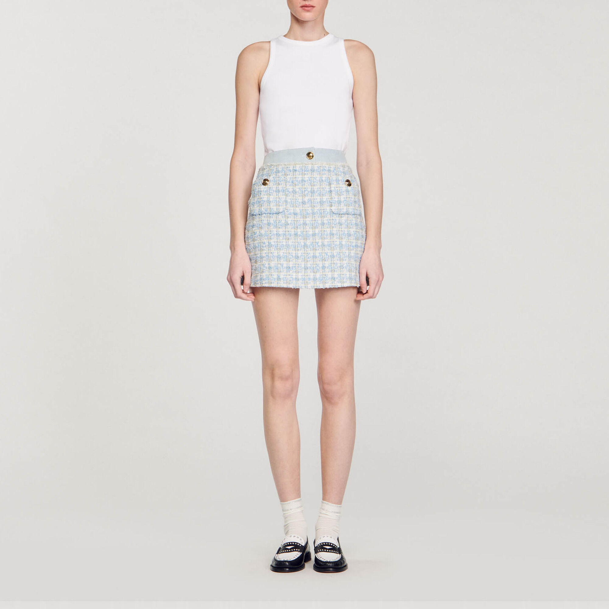 Gonna corta in tweed