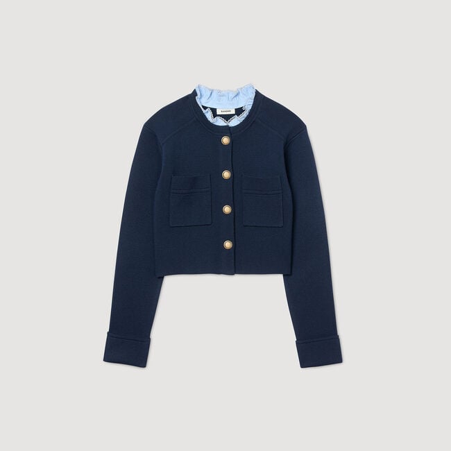 Cardigan colletto volant rimovibile