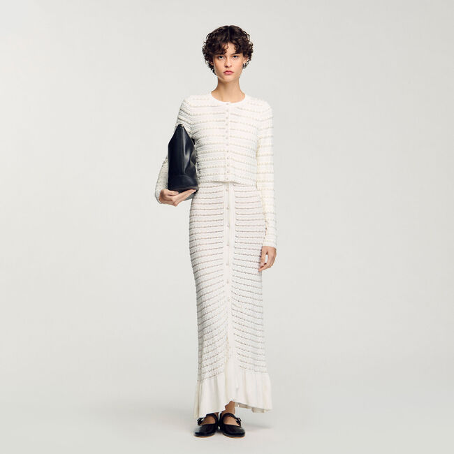 Cardigan corto con perline