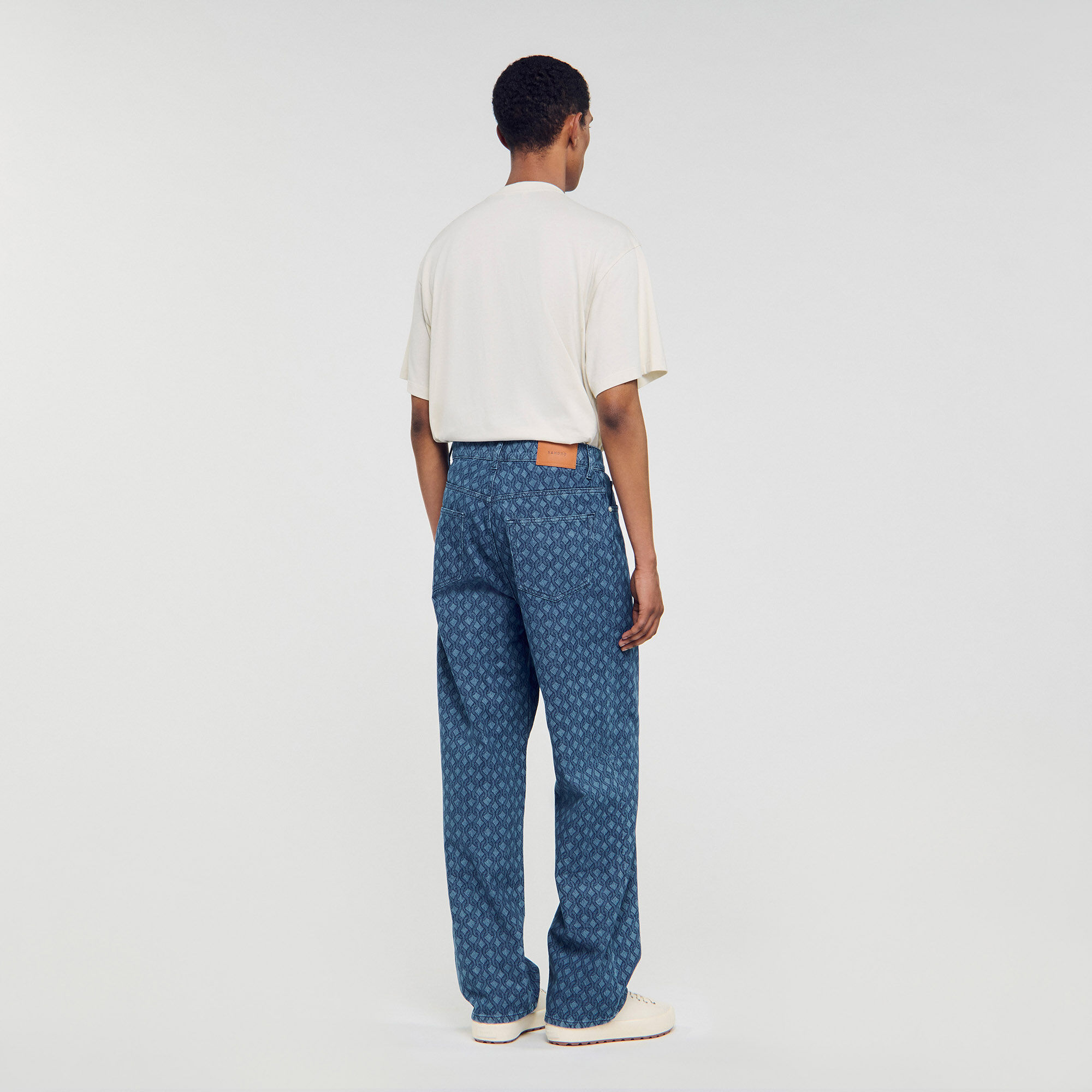 Jeans baggy a motivo corda