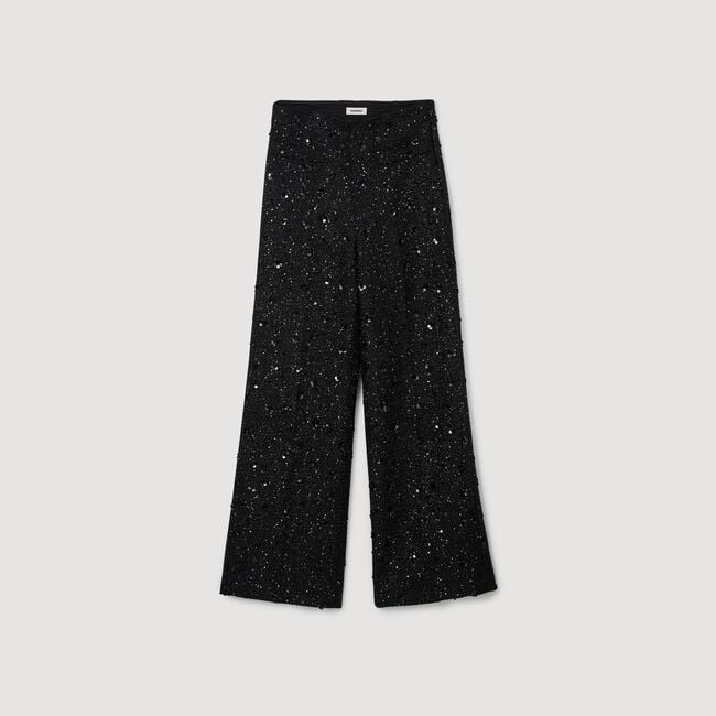 Pantaloni in tweed glitterato