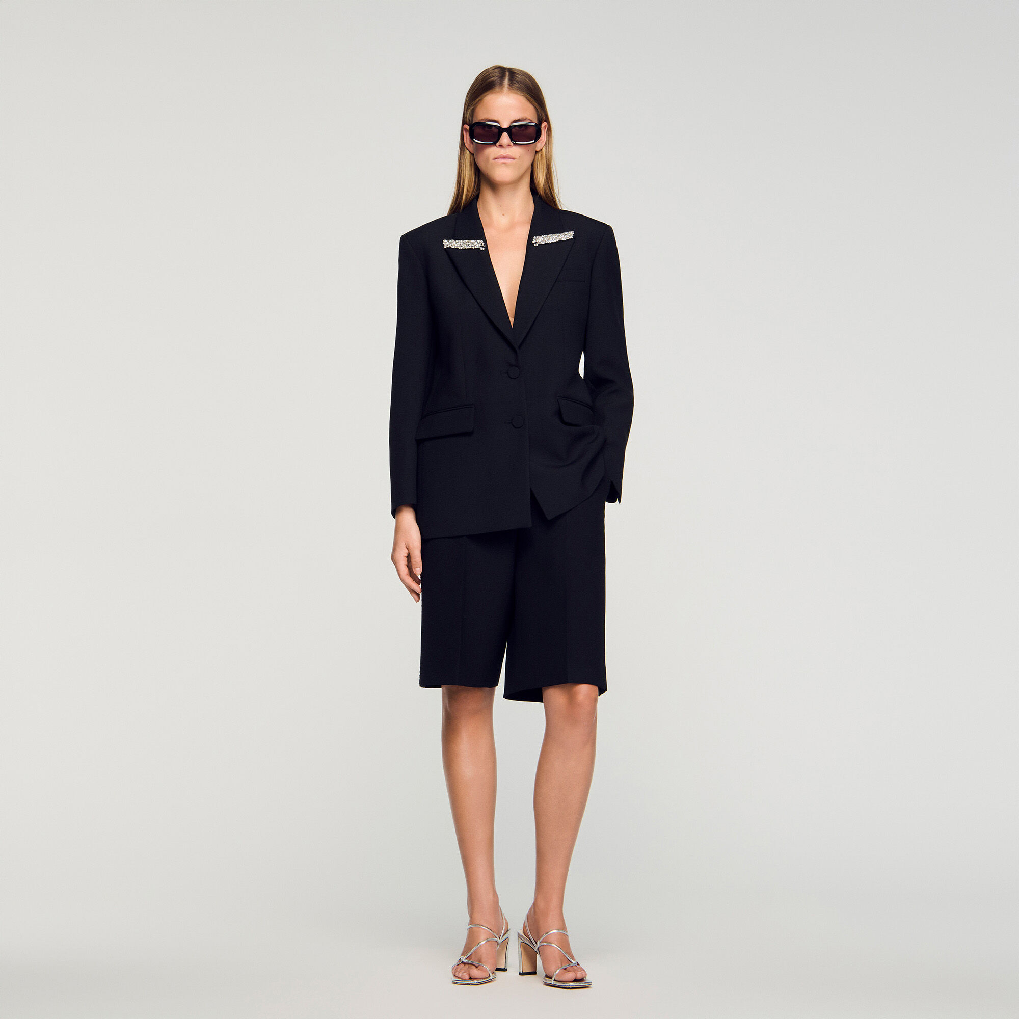 Giacca con colletto glitterato