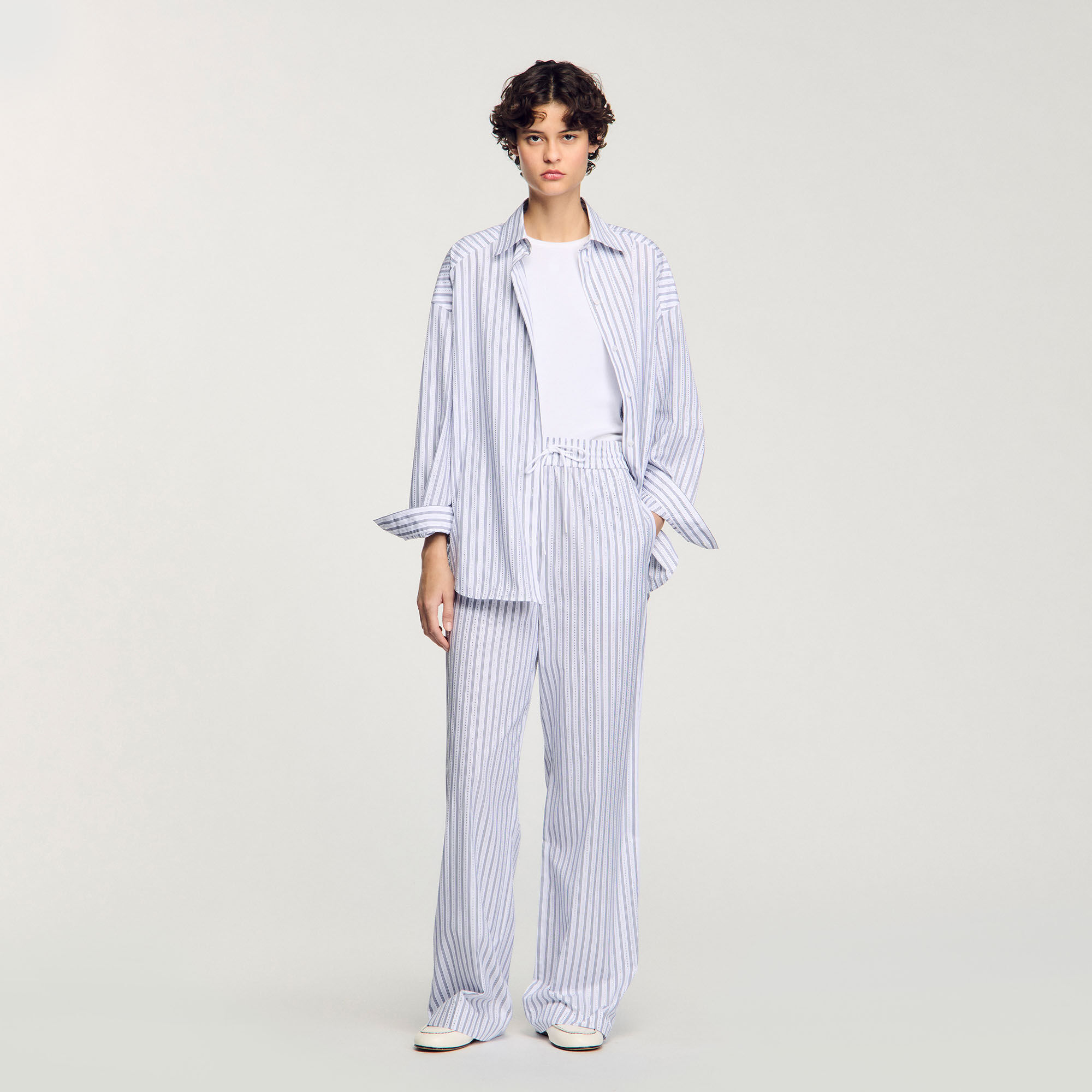 Pantaloni a righe glitterate